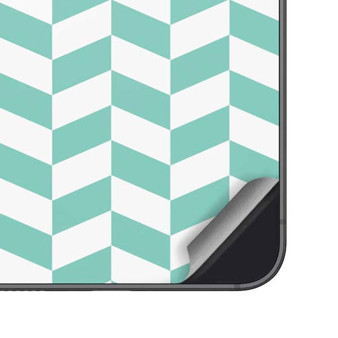 Blue White Chevron Galaxy S25 Skin